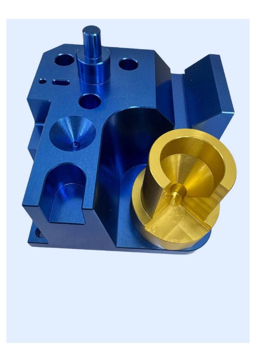 Custom equipment assembly parts with oxidized blue